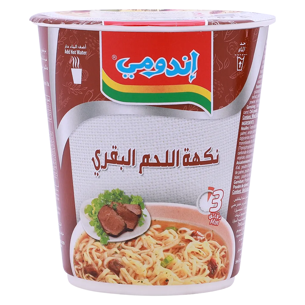 إندومي كوب نودلز بنكهة لحم البقر 60 جم